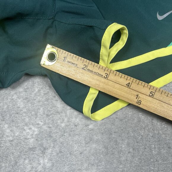 Nike Shorts Womens Size Small Green Dri Fit Running Shorts Lined Drawstring - Picture 7 of 13